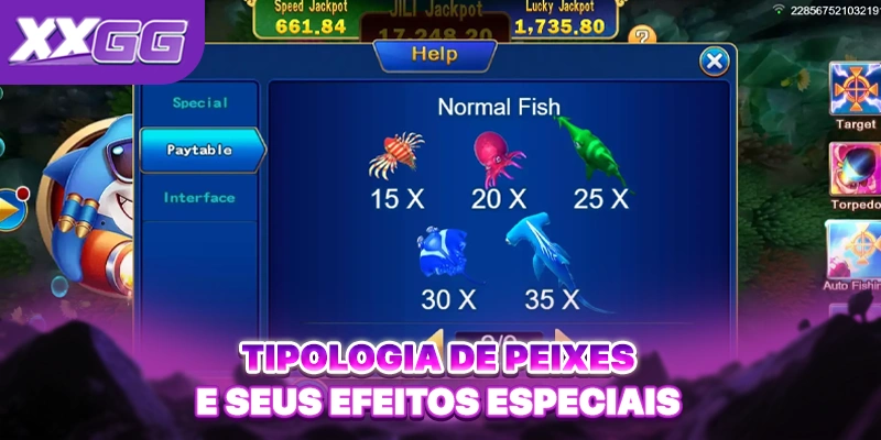 Tipologia de peixes e seus efeitos especiais